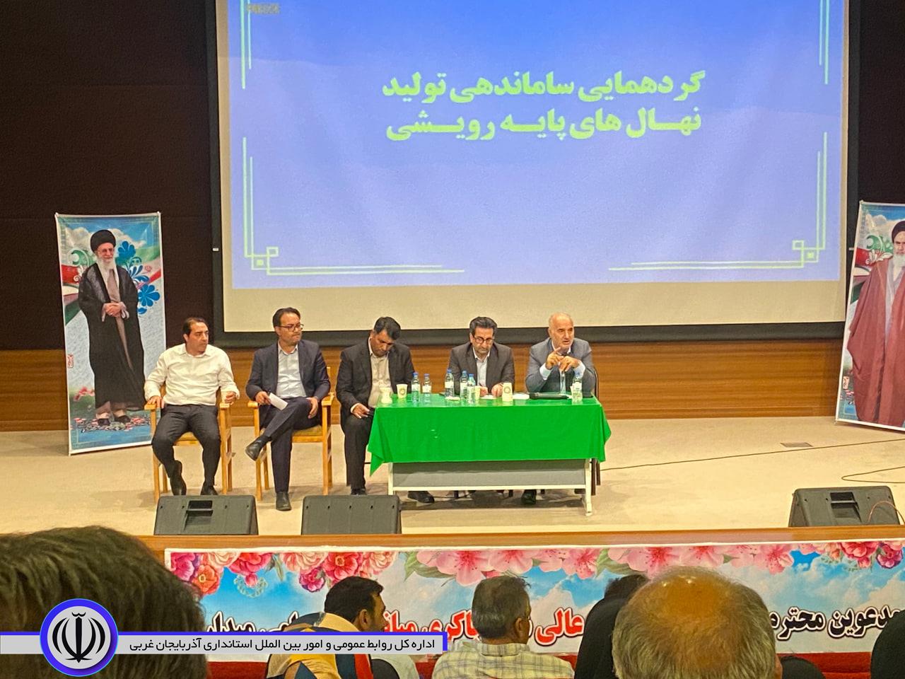 اولین گردهمایی ساماندهی تولید نهال های پایه رویشی در میاندوآب با حضور فرماندار میاندوآب و رییس دانشگاه ارومیه در سالن علامه جعفری دانشگاه شهید باکری میاندوآب برگزار شد